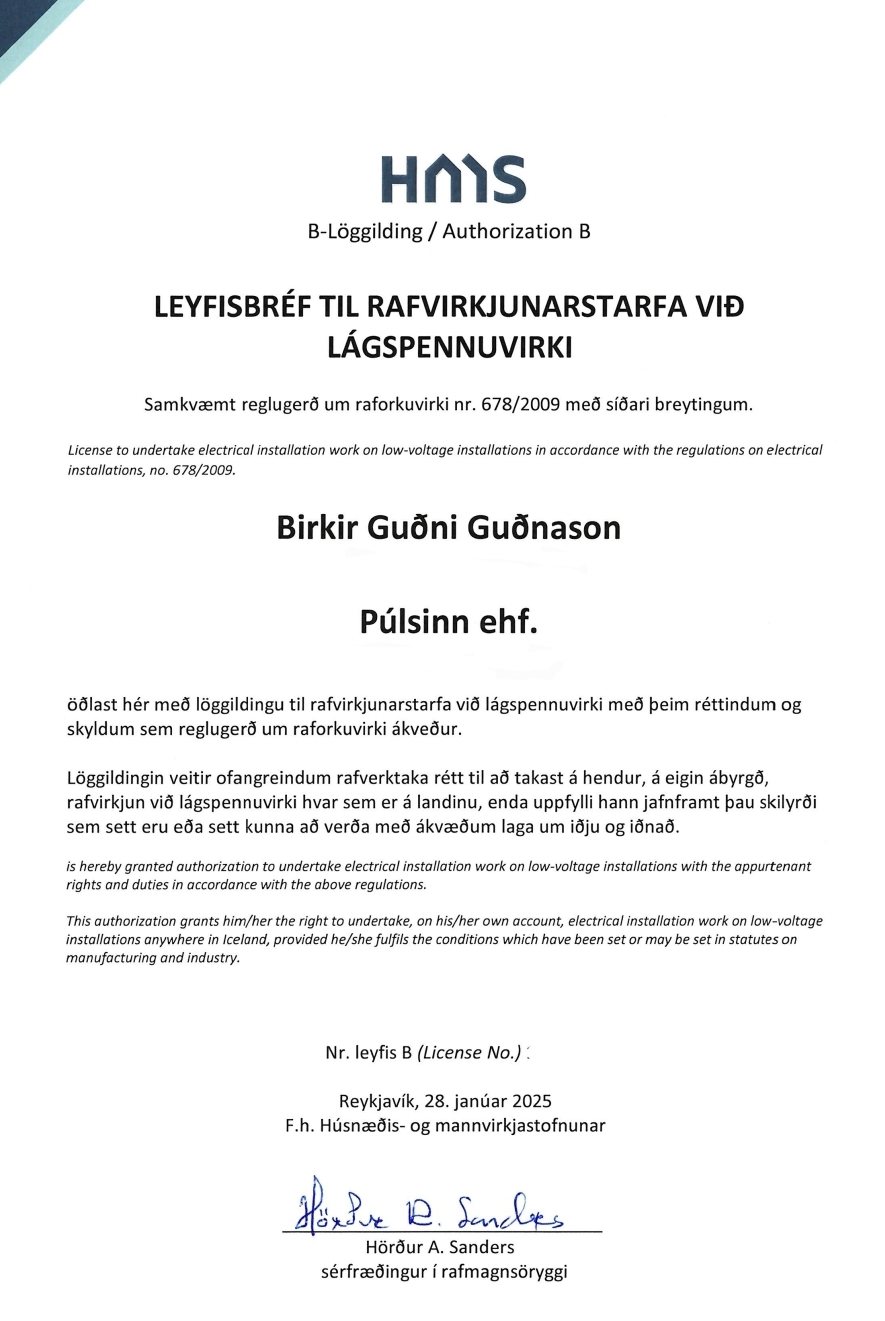 B-Löggilding í rafvirkjun